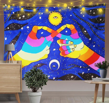 Rainbow Hands Tapestry