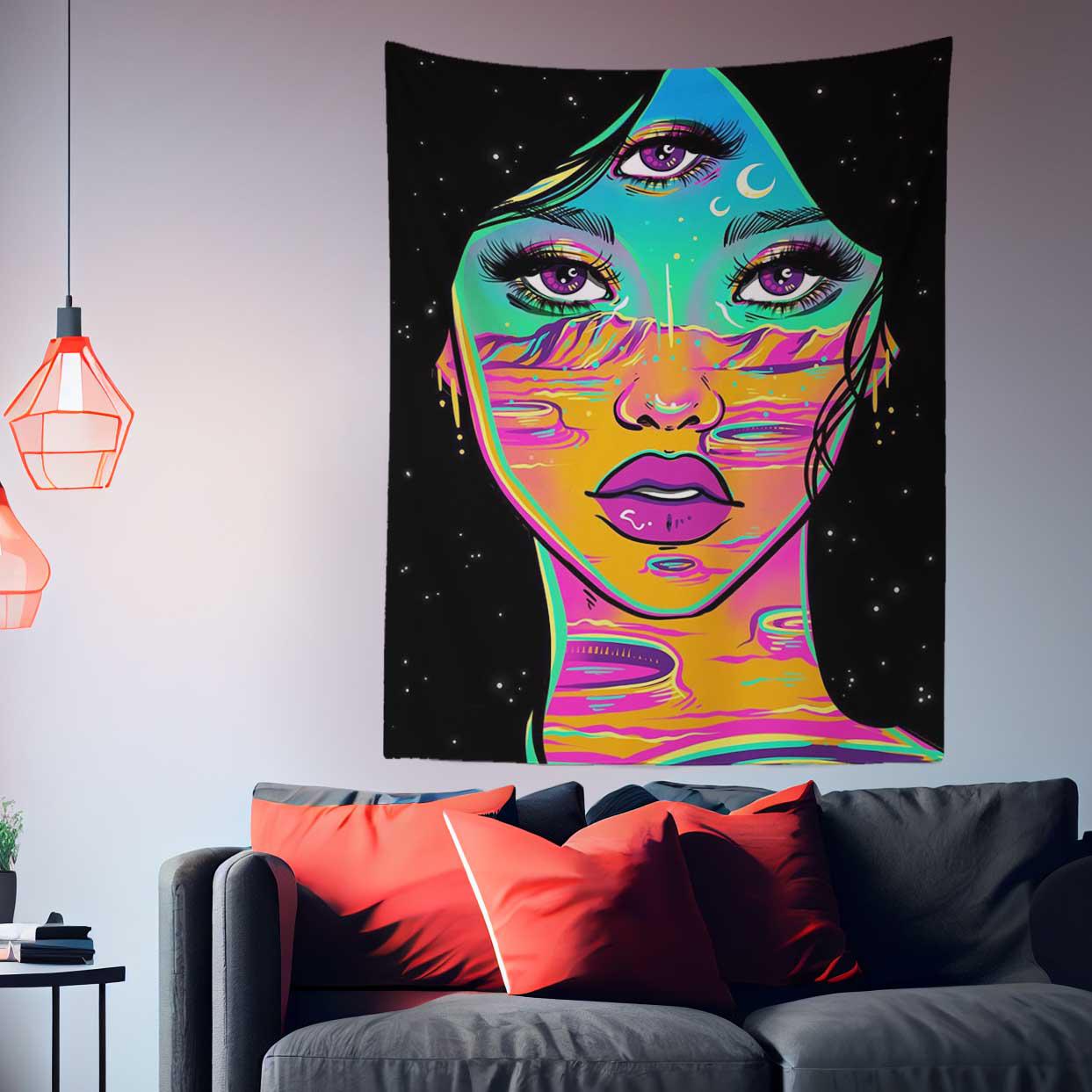 Bohemian Hippie Girl Tapestry-Taspetry-Wallarts Lab-100cm * 150cm-Monkey Ninja