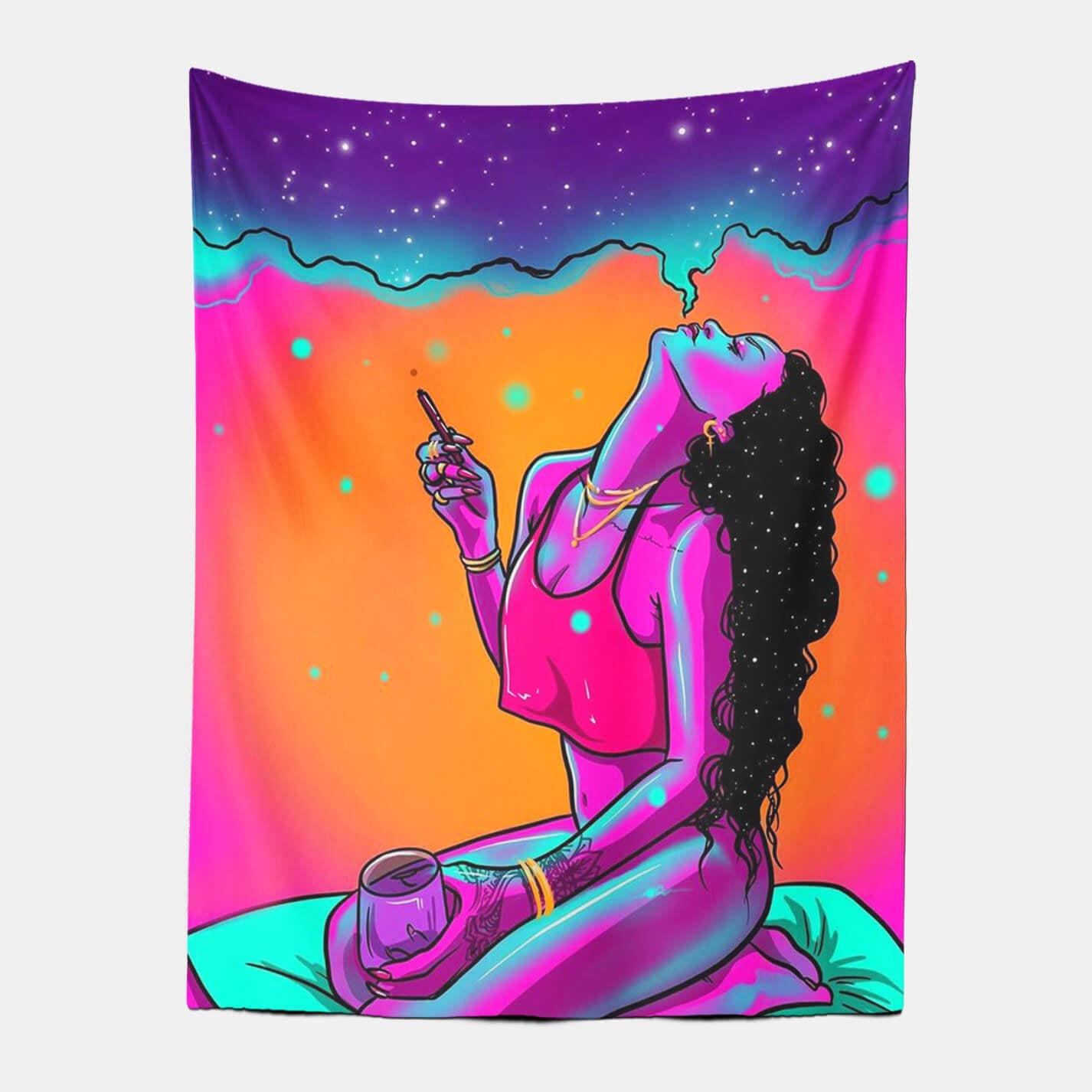 Bohemian Smoking Girl Tapestry