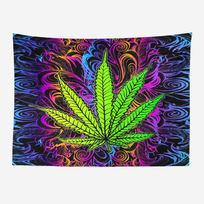 Psychedelic Leaves Tapestry