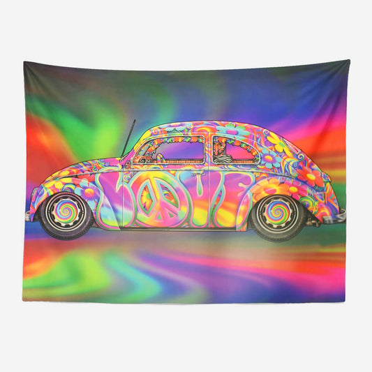 Trippy Hippie Car Tapestry