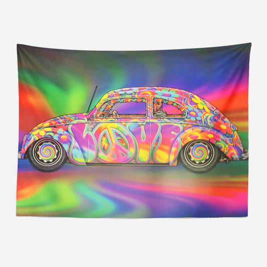 Trippy Hippie Car Tapestry-Taspetry-Wallarts Lab-100cm * 150cm-Monkey Ninja