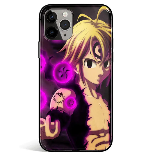 The Seven Deadly Sins Meliodas Tempered Glass Soft Silicone iPhone Case-Phone Case-Monkey Ninja-iPhone 17-Glass Case-Monkey Ninja