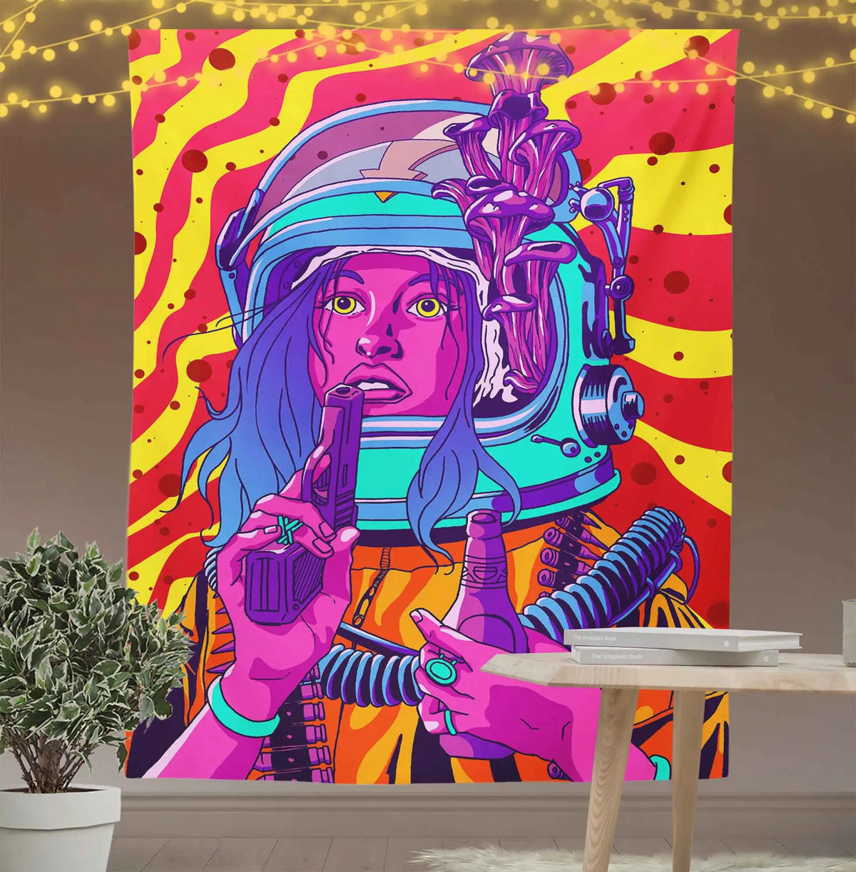 The astronaut with the gun Tapestry-Taspetry-Wallarts Lab-100cm * 150cm-Monkey Ninja