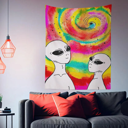 Tie Dye Alien Tapestry-Taspetry-Wallarts Lab-100cm * 150cm-Monkey Ninja