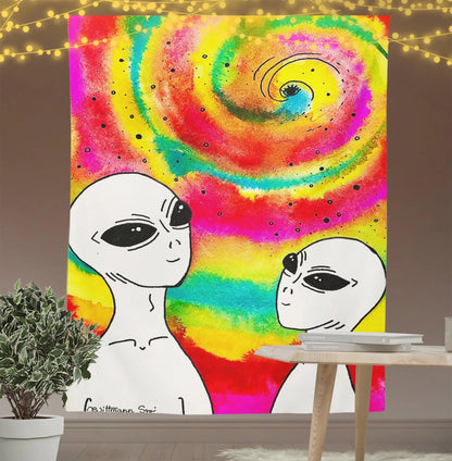 Tie Dye Alien Tapestry-Taspetry-Wallarts Lab-100cm * 150cm-Monkey Ninja