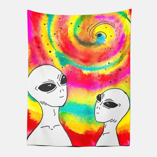 Tie Dye Alien Tapestry-Taspetry-Wallarts Lab-100cm * 150cm-Monkey Ninja