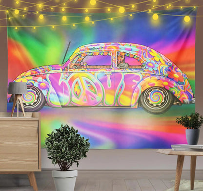 Trippy Hippie Car Tapestry-Taspetry-Wallarts Lab-100cm * 150cm-Monkey Ninja