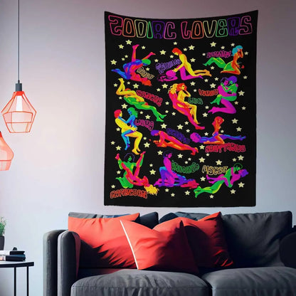 Zodiac Lovers Tapestry-Taspetry-Wallarts Lab-100cm * 150cm-Monkey Ninja