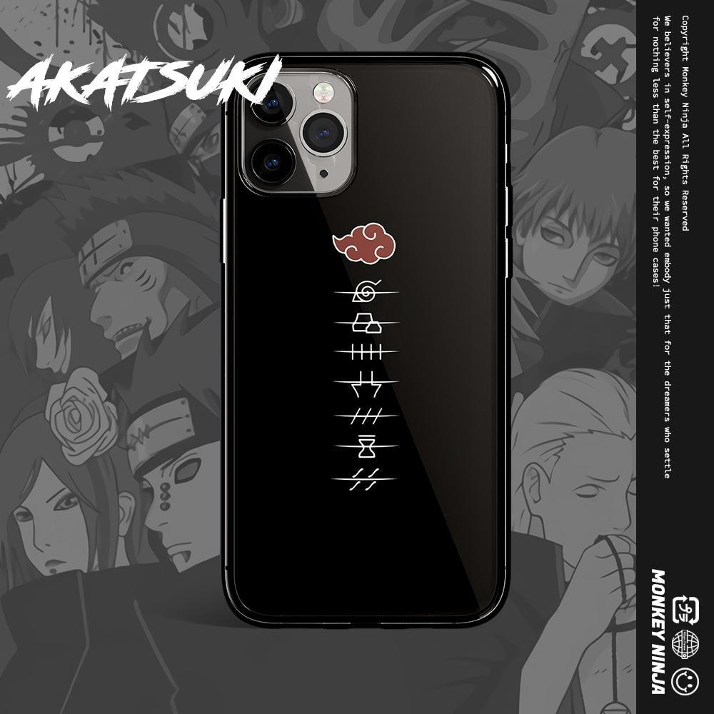 Missing-Nin Akatsuki Tempered Glass Soft Silicone iPhone Case