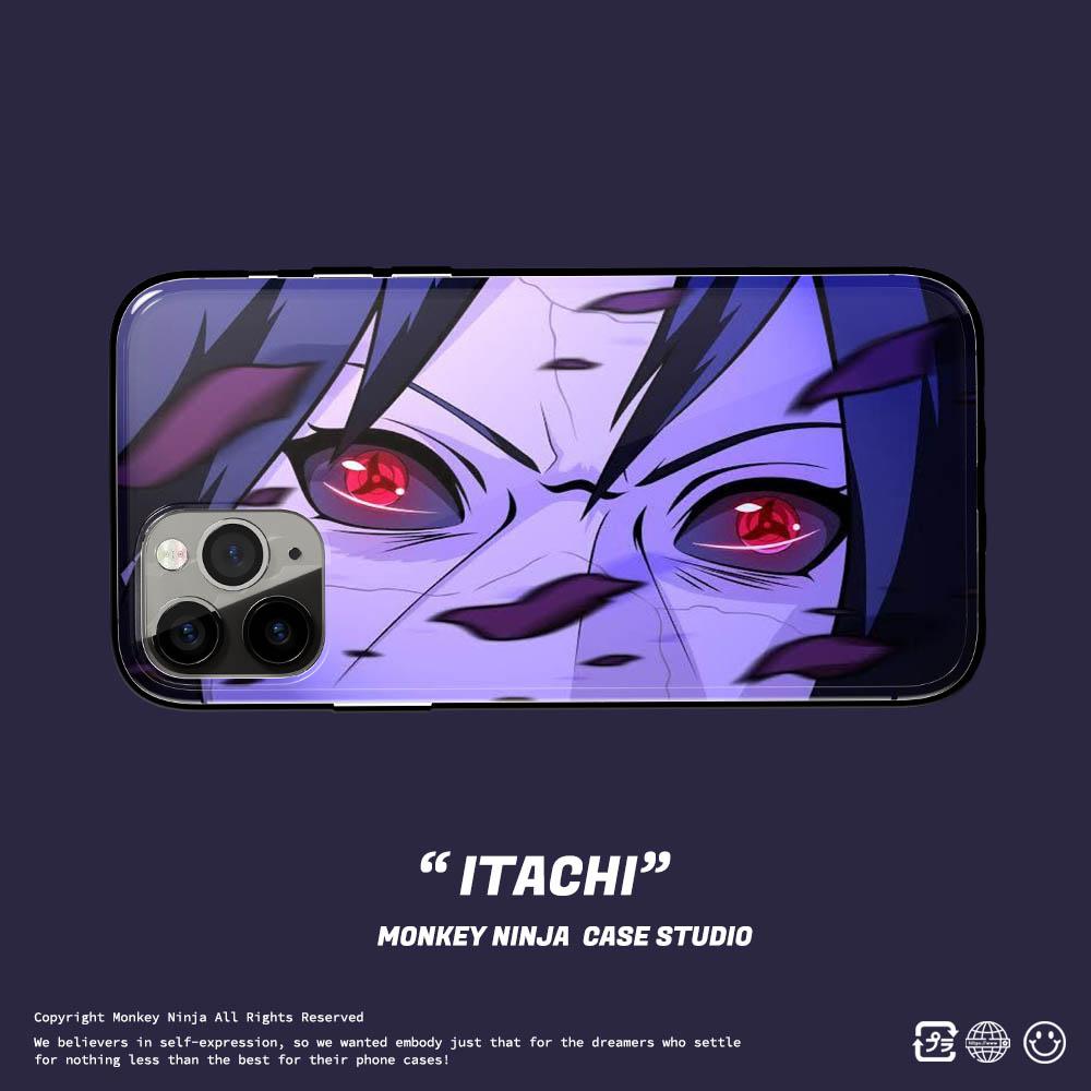 Itachi & Madara Eyes Tempered Glass Phone Case - Monkey Ninja