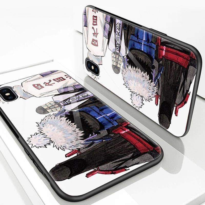 Hokage Hashirama Tobirama Hiruzen Minato Tempered Glass Soft Silicone iPhone Case-Phone Case-Monkey Ninja-iPhone X/XS-Tempered Glass-Monkey Ninja