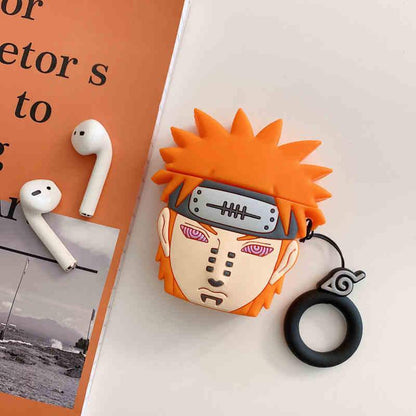 Naruto Series Pain Airpods 1/2/3/Pro  Case Cute 3D Funny Characters Cartoon Silicone Case