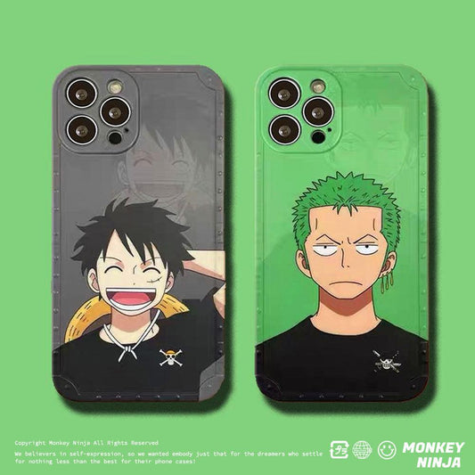 Anime One Piece Luffy Zoro Soft TPU Silicone iPhone Case-Phone Case-Monkey Ninja-iPhone X/XS-Luffy-Tempered Glass-Monkey Ninja
