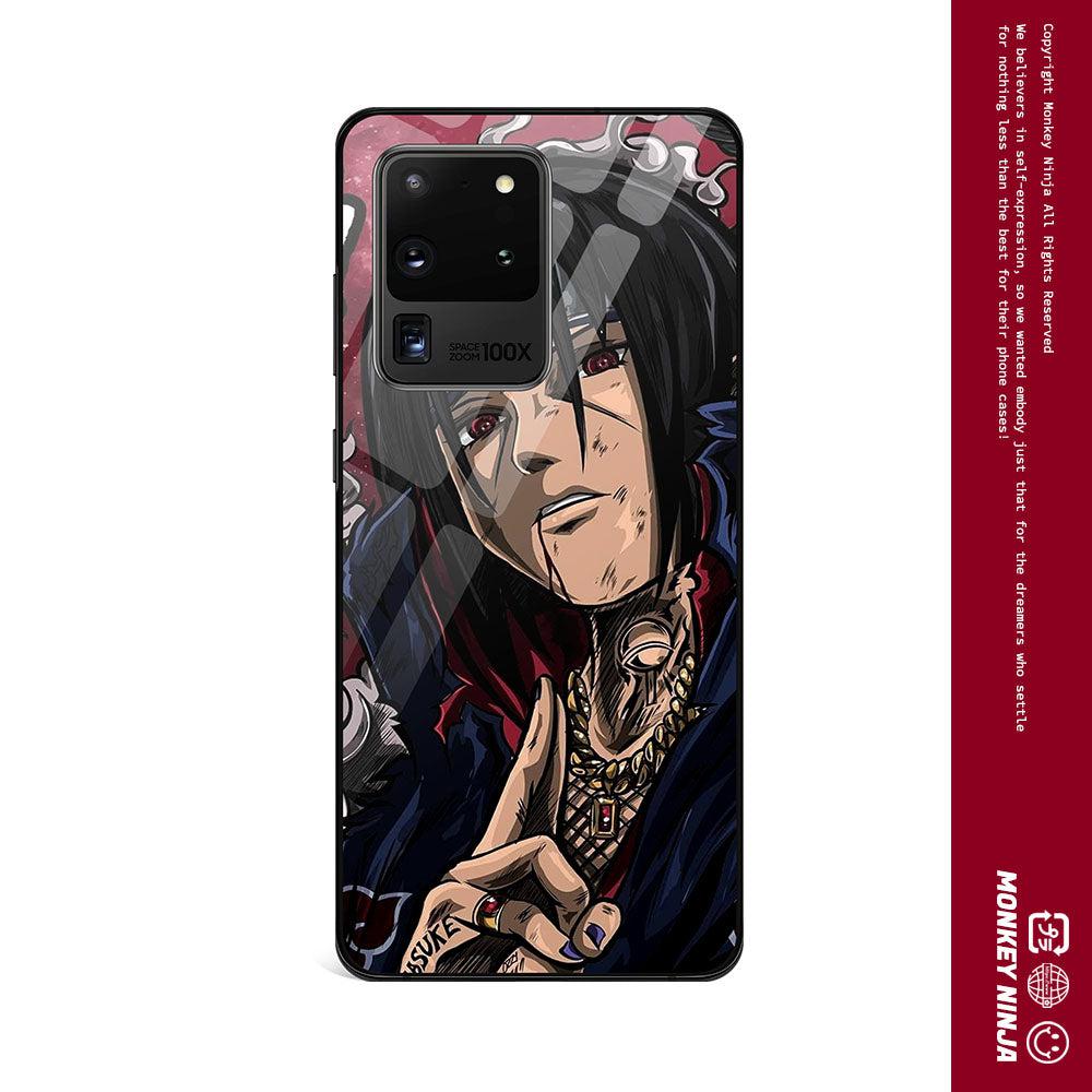 Itachi Anime Tempered Glass Phone Case for Samsung