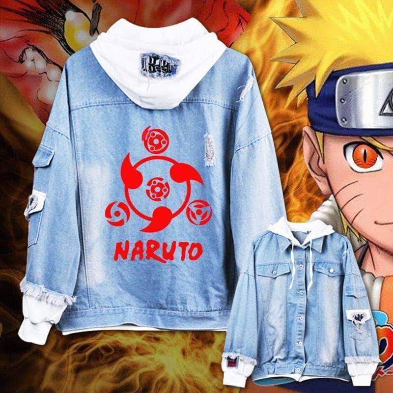 NARUTO Autumn and Winter long-sleeved loose spliced denim jacket