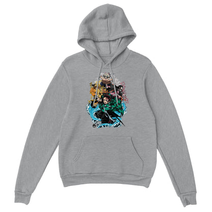 Demon Slayer | Tanjiro | Anime Hoodie (Unisex)-Hoodie-Monkey Ninja-Grey-S-Monkey Ninja