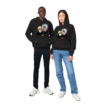 Naruto | Jiraiya & Naruto | Anime Hoodie (Unisex)-Hoodie-Monkey Ninja-Black-S-Monkey Ninja