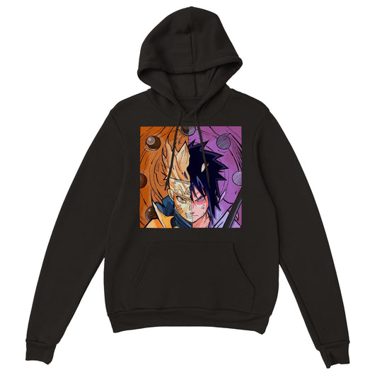 Naruto | Sasuke & Naruto | Anime Hoodie (Unisex)-Hoodie-Monkey Ninja-Black-S-Monkey Ninja