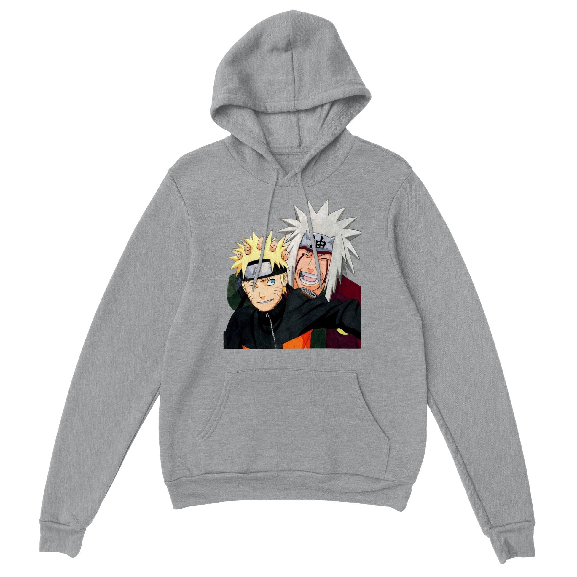 Naruto | Jiraiya & Naruto | Anime Hoodie (Unisex)-Hoodie-Monkey Ninja-Grey-S-Monkey Ninja