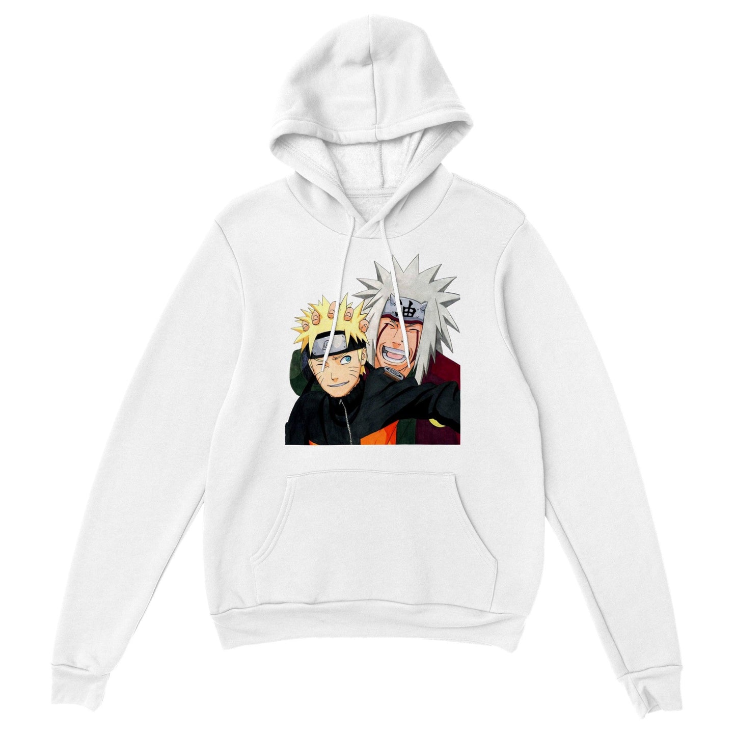Naruto | Jiraiya & Naruto | Anime Hoodie (Unisex)-Hoodie-Monkey Ninja-White-S-Monkey Ninja