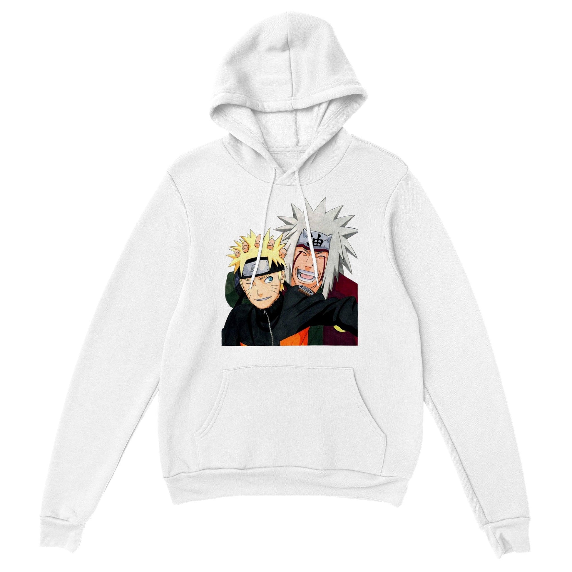 Naruto | Jiraiya & Naruto | Anime Hoodie (Unisex)-Hoodie-Monkey Ninja-White-S-Monkey Ninja