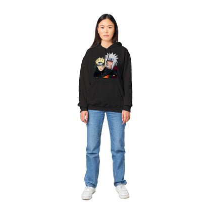 Naruto | Jiraiya & Naruto | Anime Hoodie (Unisex)-Hoodie-Monkey Ninja-Black-S-Monkey Ninja