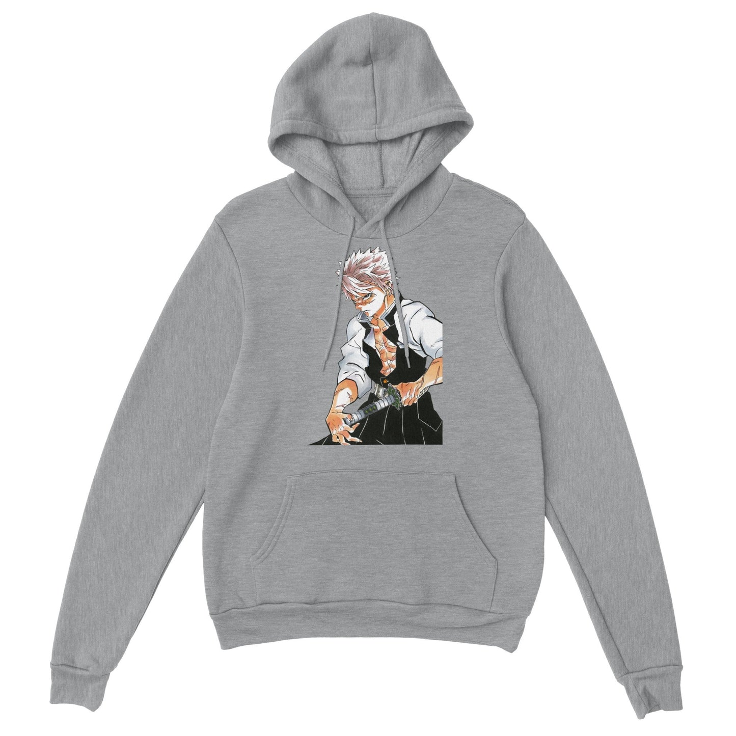 Demon Slayer | Sanemi | Anime Hoodie (Unisex)-Hoodie-Monkey Ninja-Grey-S-Monkey Ninja