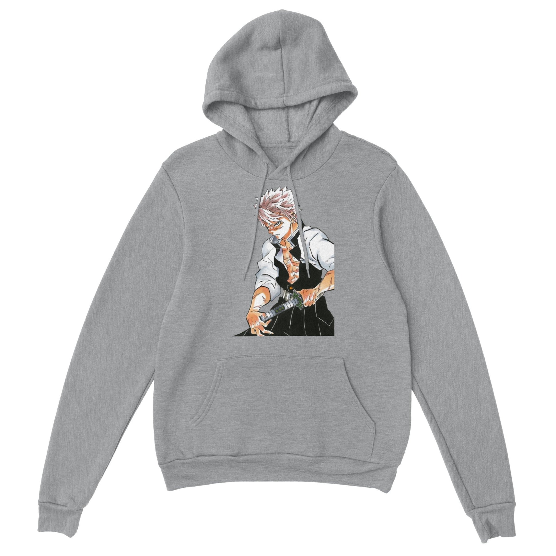 Demon Slayer | Sanemi | Anime Hoodie (Unisex)-Hoodie-Monkey Ninja-Grey-S-Monkey Ninja