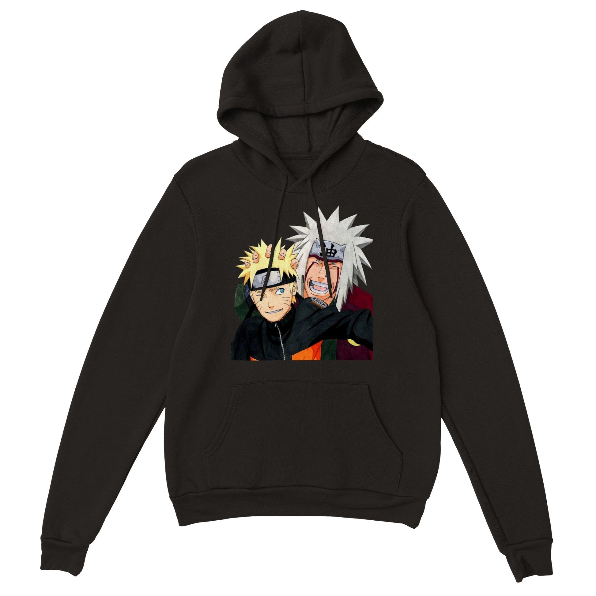 Naruto | Jiraiya & Naruto | Anime Hoodie (Unisex)-Hoodie-Monkey Ninja-Black-S-Monkey Ninja
