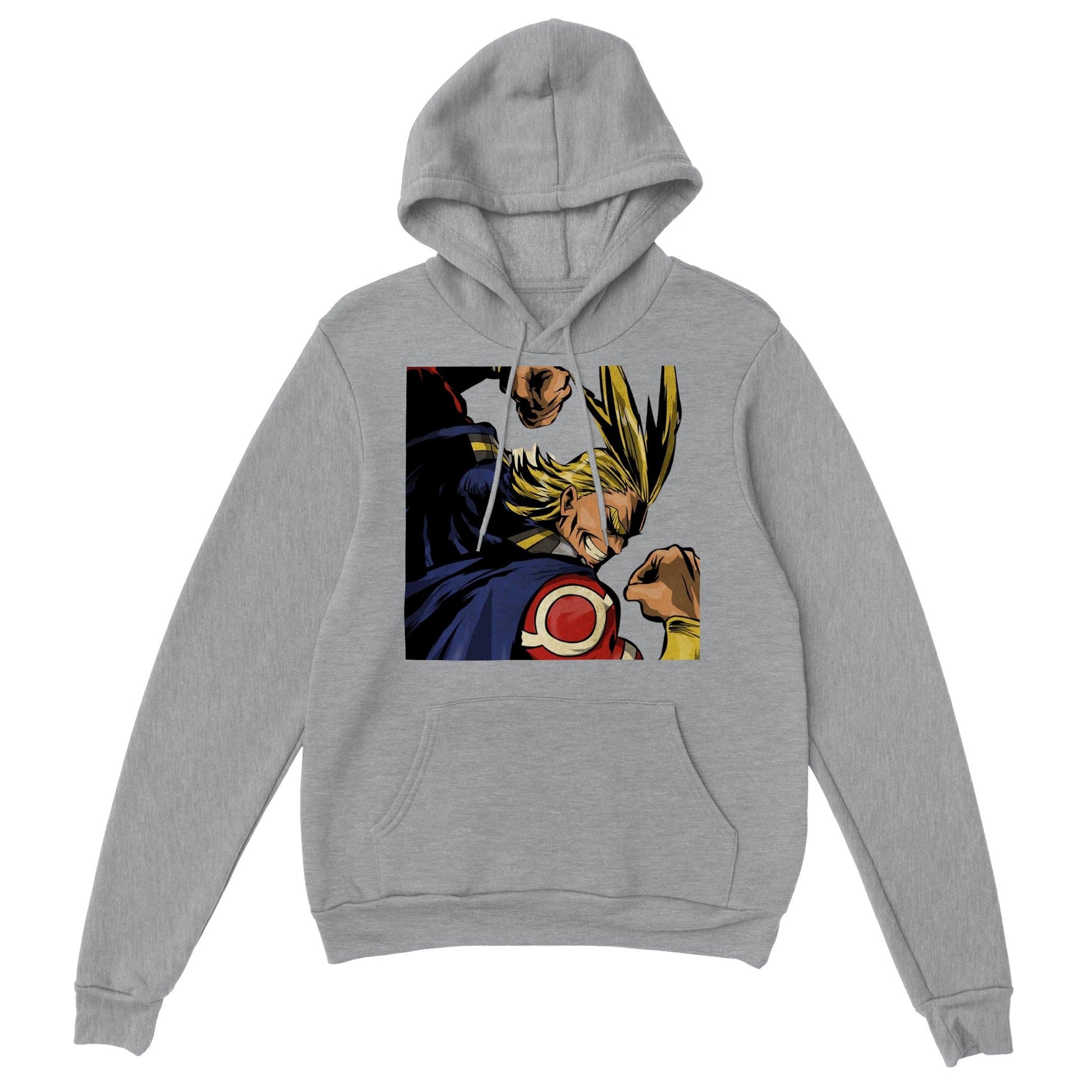 My Hero Academia | All Might | Anime Hoodie (Unisex)-Hoodie-Monkey Ninja-Grey-S-Monkey Ninja
