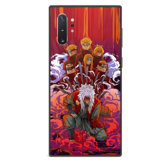 Naruto Jiraiya vs Pain Tempered Glass Soft Silicone Samsung Case