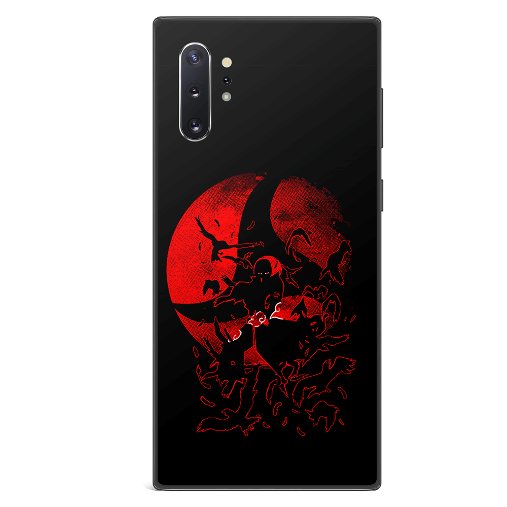 Naruto itachi Sharingan Silhouette Samsung Tempered Glass Soft Silicone Phone Case
