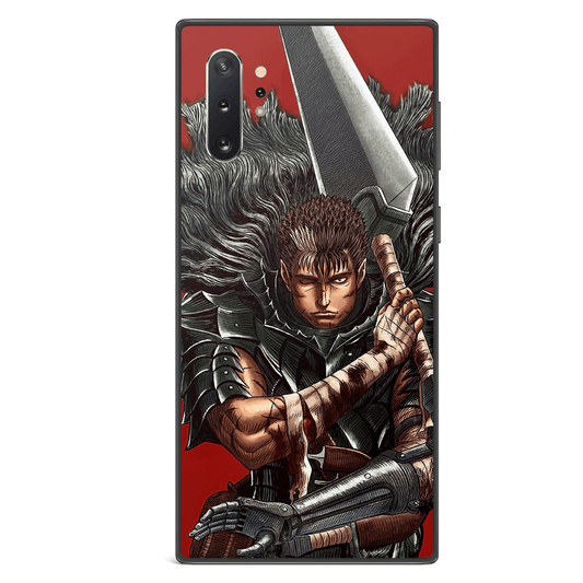 Berserk Black Swordsman Guts 1 Tempered Glass Soft Silicone Samsung Case-Phone Case-Monkey Ninja-Galaxy S9-Monkey Ninja