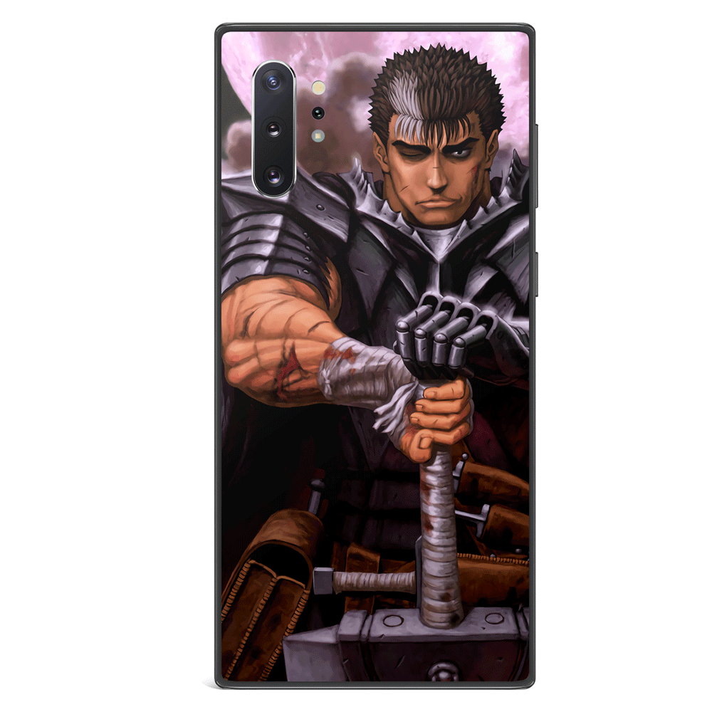 Berserk Black Swordsman Guts 2 Tempered Glass Soft Silicone Samsung Case-Phone Case-Monkey Ninja-Galaxy S9-Monkey Ninja