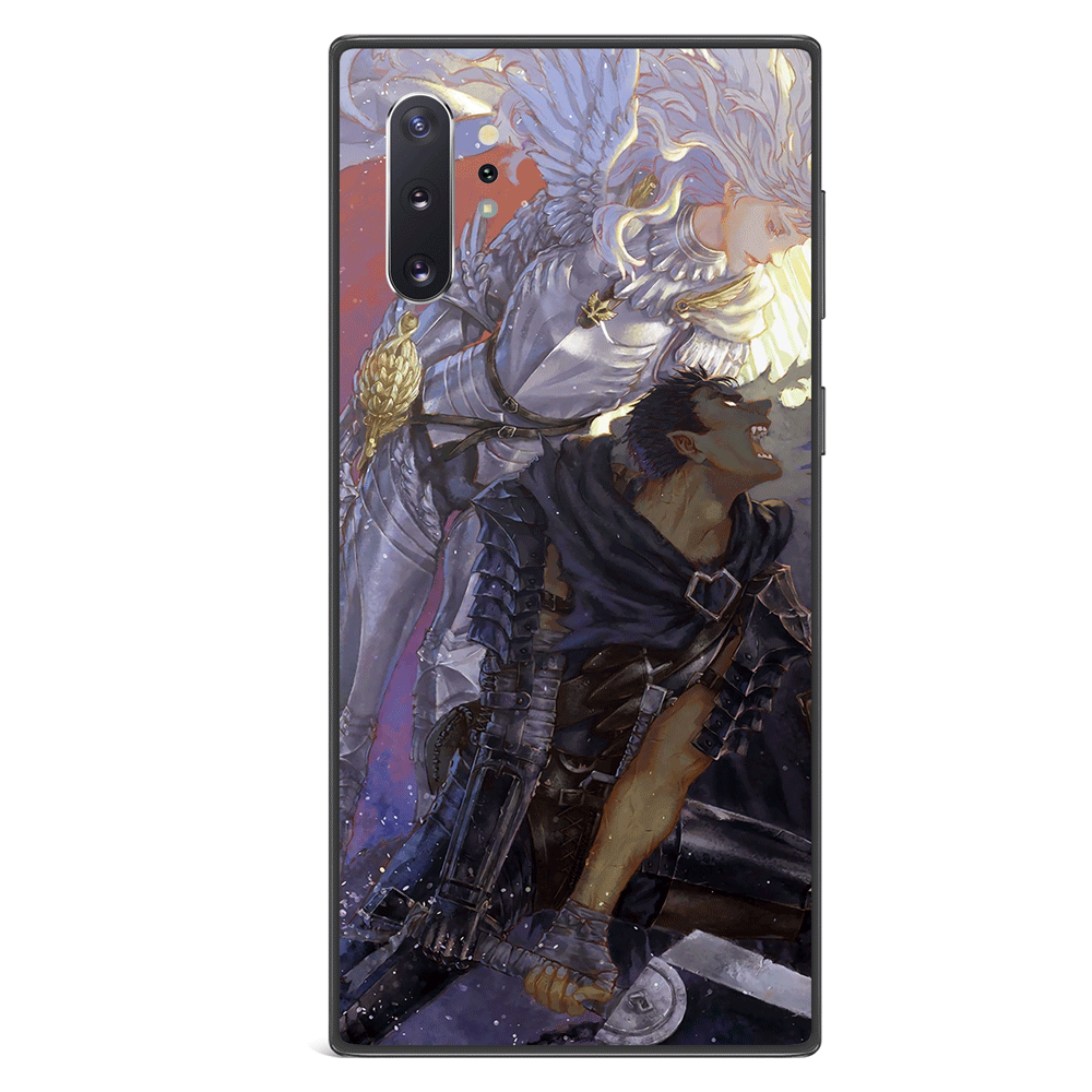 Berserk Guts and Griffith Tempered Glass Soft Silicone Samsung Case