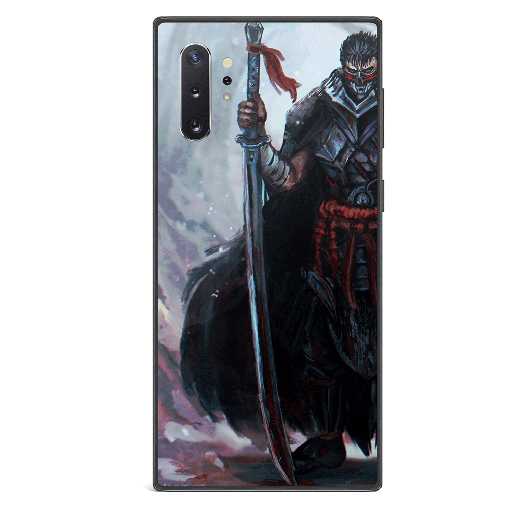 Berserk Samurai Guts Tempered Glass Soft Silicone Samsung Case