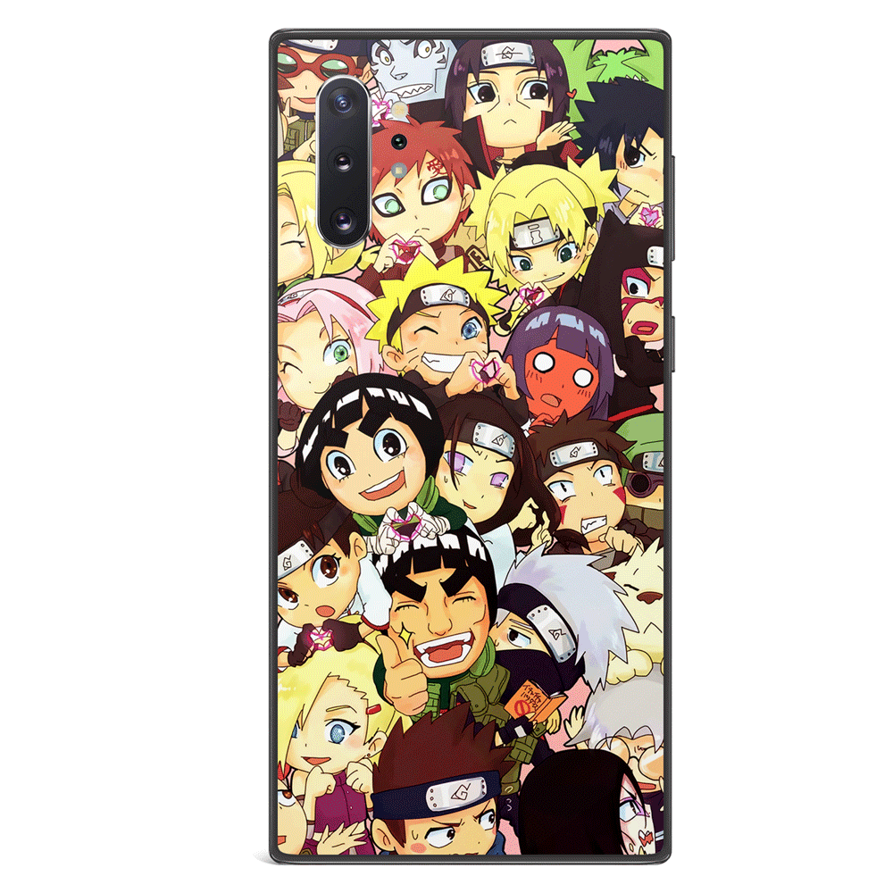 Naruto People Cute Version Tempered Glass Soft Silicone Samsung Case