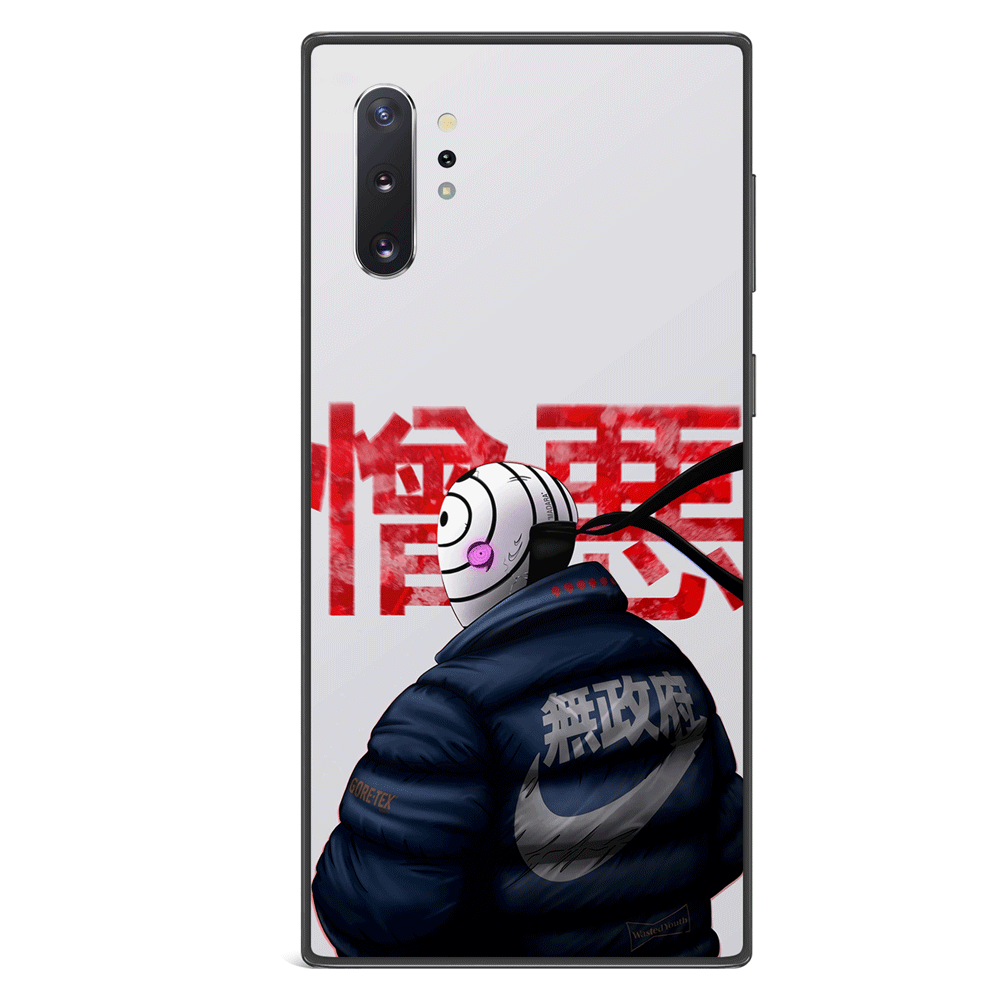 Naruto Street Style Obito Tempered Glass Soft Silicone Samsung Case