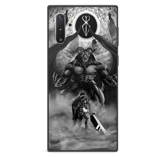 Berserk Guts vs Zodd Tempered Glass Soft Silicone Samsung Case