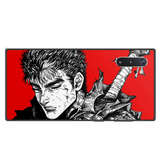 Berserk Guts Silhouette Red Background Tempered Glass Soft Silicone Samsung Case-Phone Case-Monkey Ninja-Galaxy S9-Monkey Ninja