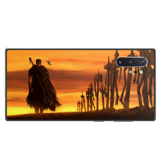 Berserk Sad Guts Tempered Glass Soft Silicone Samsung Case