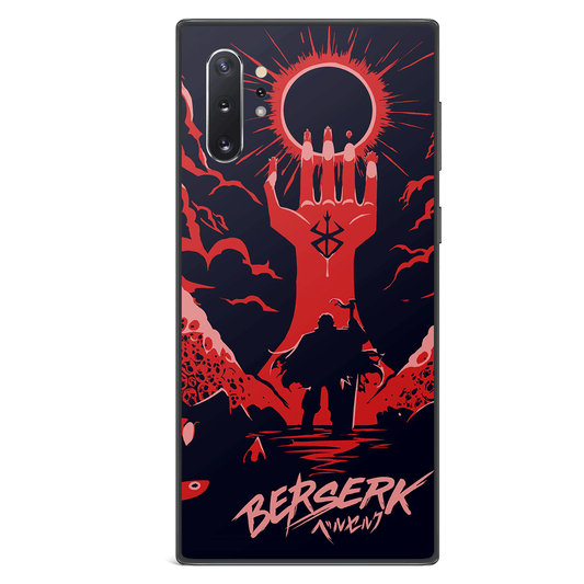 Berserk Back Silhouette Guts Tempered Glass Soft Silicone Samsung Case