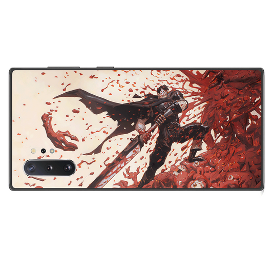 Berserk Fury Guts Tempered Glass Soft Silicone Samsung Case