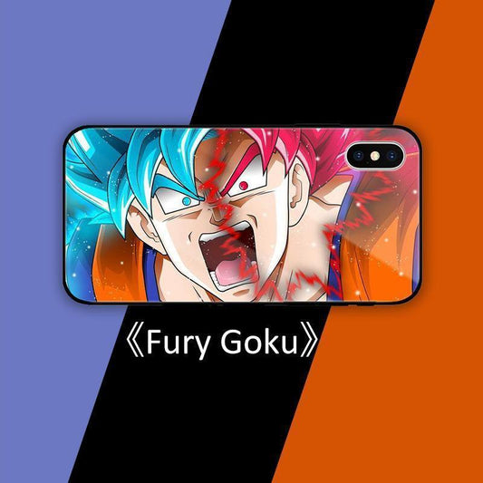 Fury Goku Tempered Glass Soft Silicone Phone Case-Phone Case-Monkey Ninja-iPhone X/XS-Tempered Glass-Monkey Ninja